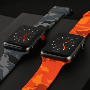 Apple Watch Strap Graphite Orange Camo