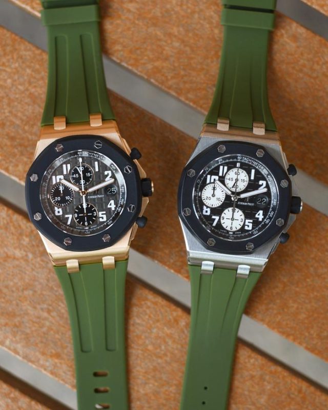 OLIVE RUBBER STRAP FOR AP ROYAL OAK OFFSHORE 42MM DEPLOYANT CLASP Horus Straps Philippines OLIVE RUBBER STRAP FOR AP ROYAL OAK OFFSHORE 42MM DEPLOYANT CLASP Horus Straps Philippines