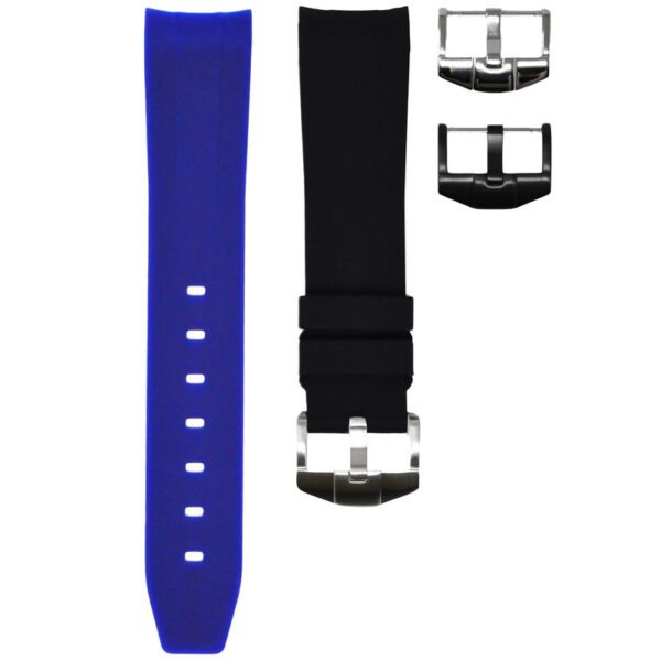 Rolex Jet Black & Navy Blue Rubber strap